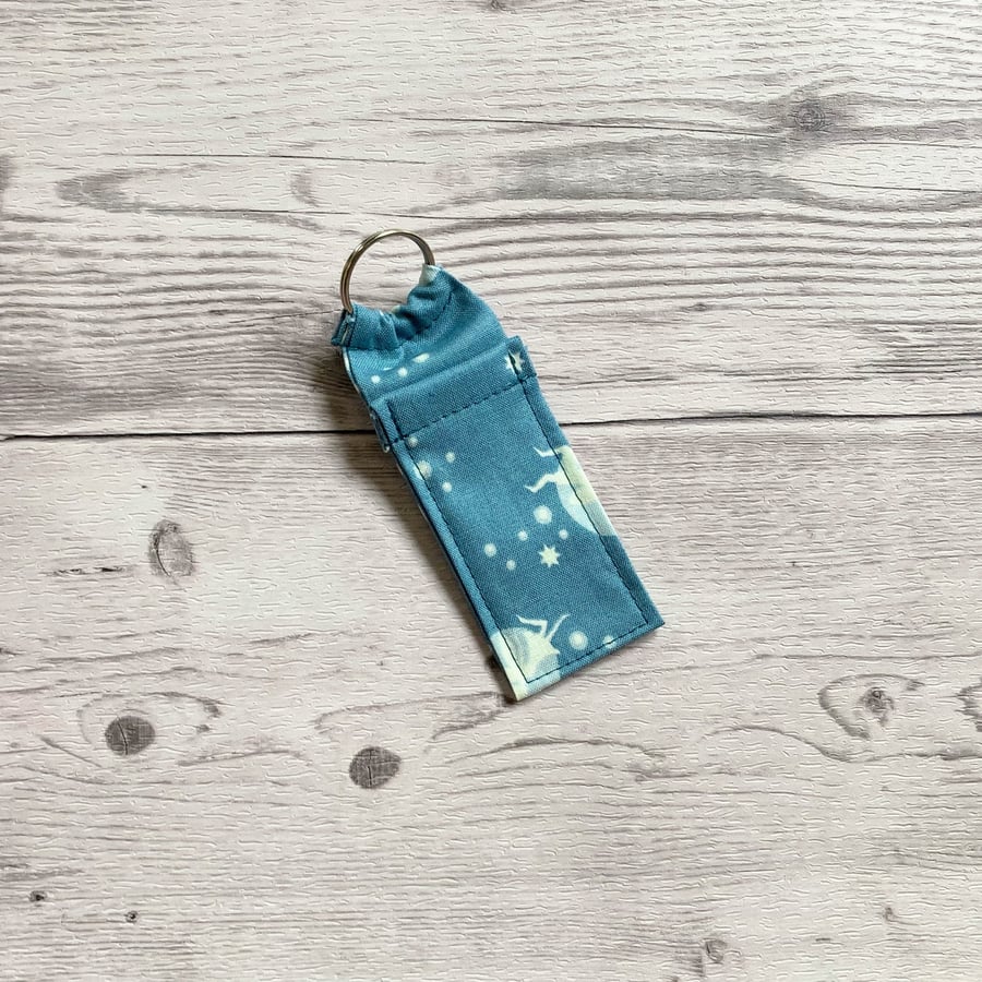 Fairy lip balm cotton fabric keyring, keychain. Lipstick holder.
