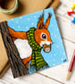 Winter Red Squirrel Postcard - Image 1