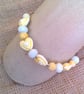 Rigid Bangle with Yellow Hearts and White Faceted Beads, Gift for Her, Bangle - Image 5