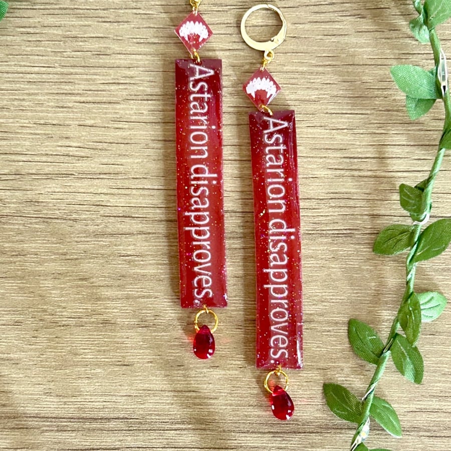 Astarion Disapproves Companion Earrings - Vampire Gamer RPG Dangle Jewellery