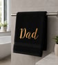Dad Embroidered Hand Towel – Black & Gold - Image 3