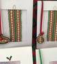 Set of six Christmas Cards with added handwoven decorations. - Image 4
