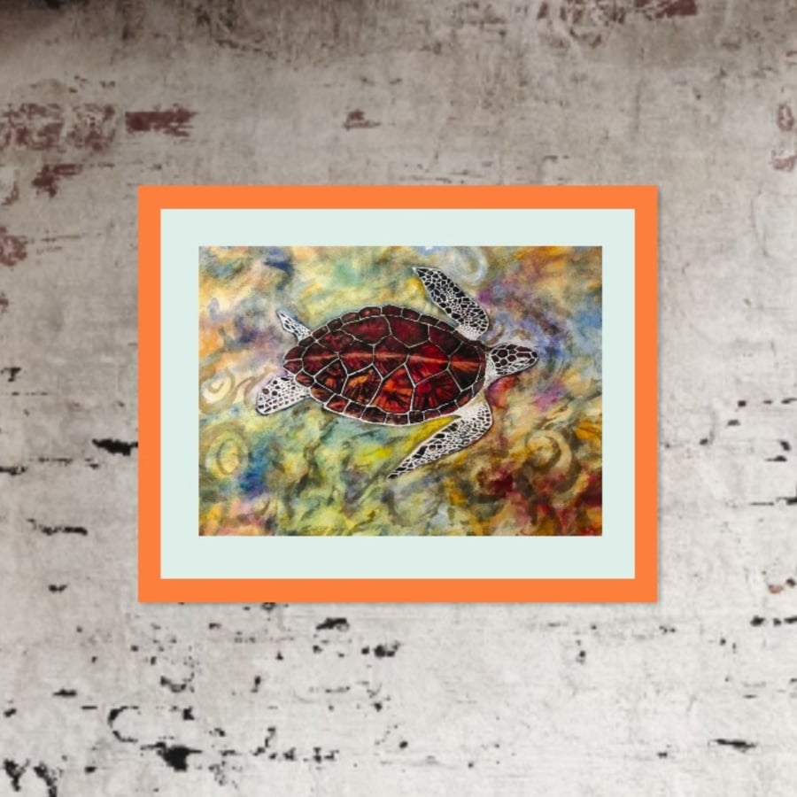 Hawksbill Turtle Print from Original Watercolour Painting