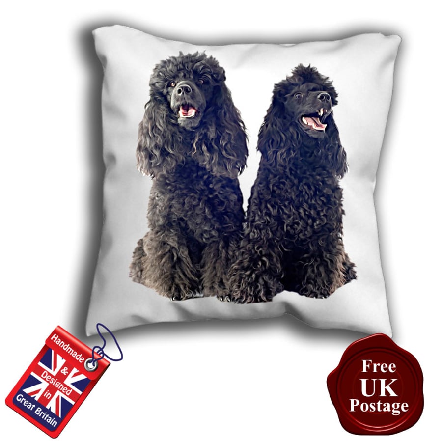 Black Poodle Cover, Poodle Cushion, Toy Poodle,