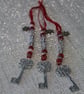 Santa's Magic Key, Christmas tree decoration, Silver-Grey beads - Image 3
