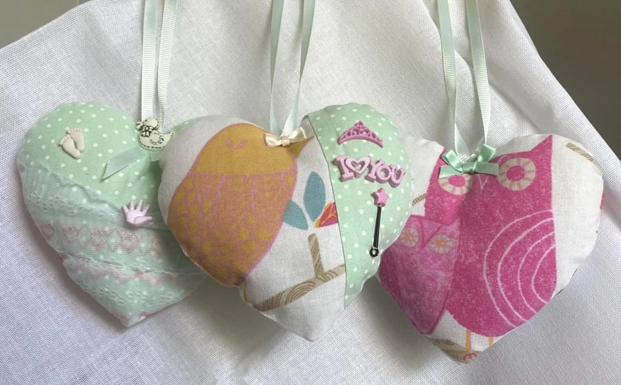 Handmade Fabric Heart Decoration with Hidden Gift Pocket