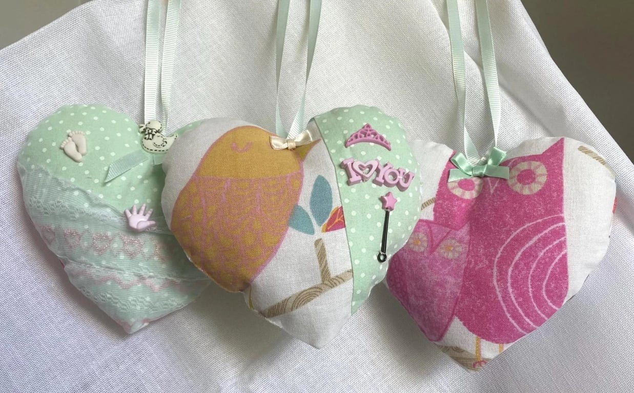 Handmade Fabric Heart Decoration with Hidden Gift Pocket