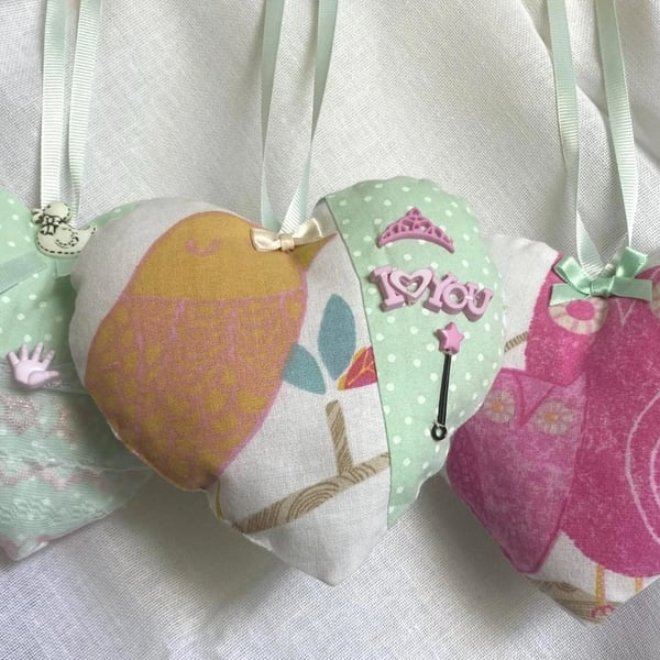 Handmade Fabric Heart Decoration with Hidden Gift Pocket