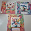 Set of 3 Handmade Greeting Card Bundle - mixed greetings