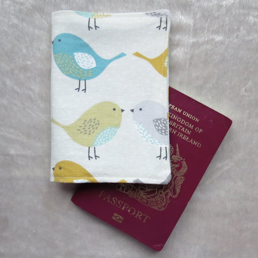 Passport Cover. Birds design.  Passport pouch.
