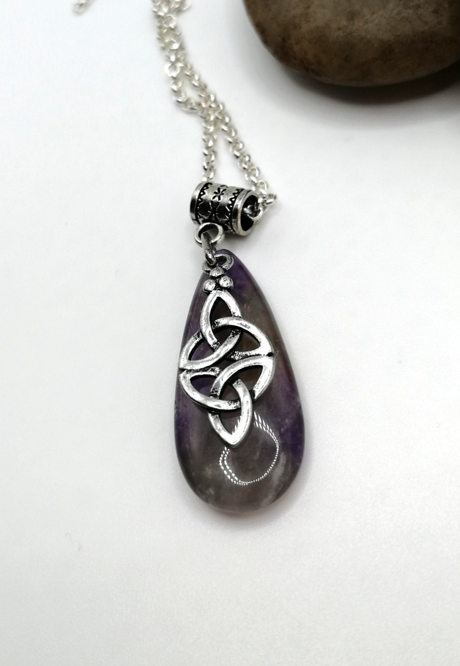 Amethyst and Triquetra Pendant