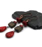 red copper drop earrings - Image 3