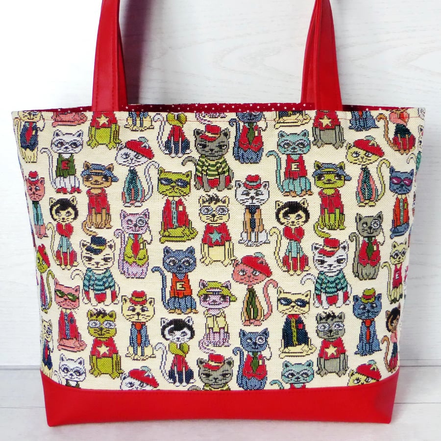 SALE:Tote bag, Craft bag, Dressed up cats