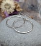 Sterling Silver Large Hammered Circle Earrings - JBJ1047 - Image 7