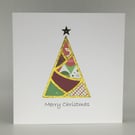 Paper pieced Christmas Tree Christmas card