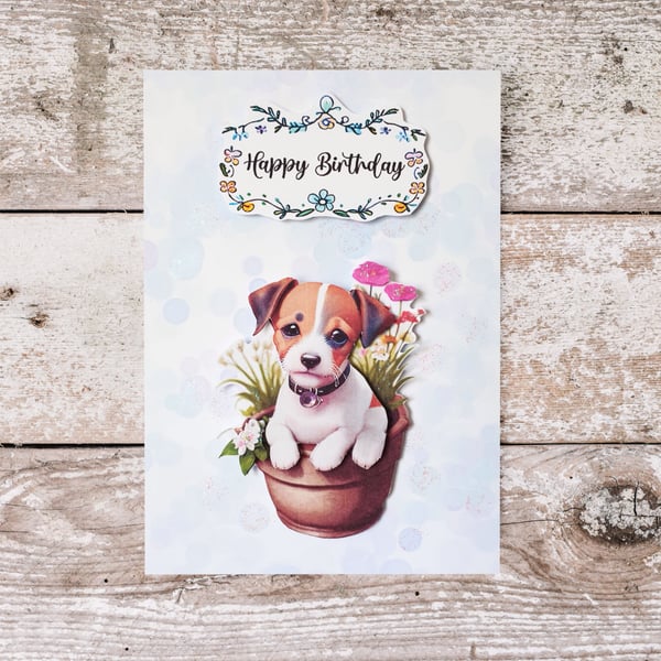 Puppy Dog Luxury Birthday Card