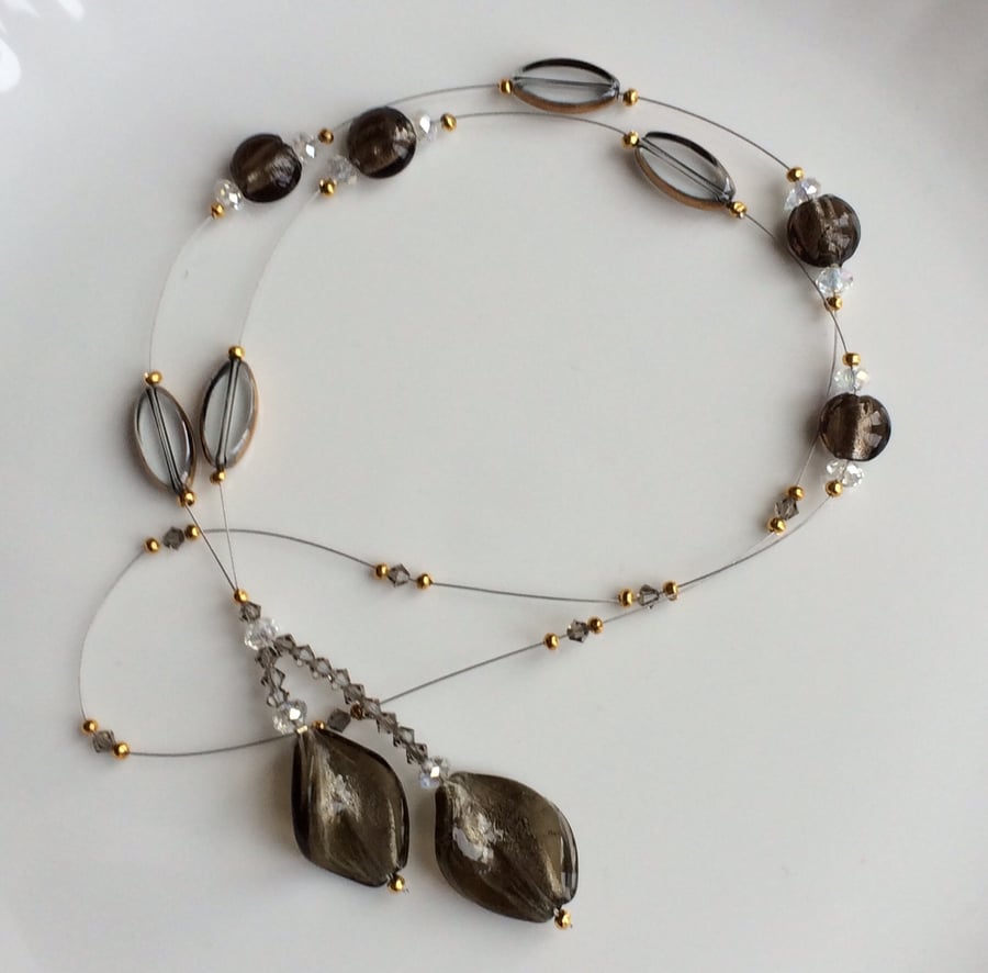 Smokey Brown long necklace