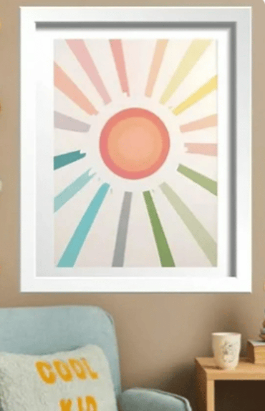 Sunshine Wall Art Print - A4 Minimalist Nursery Decor