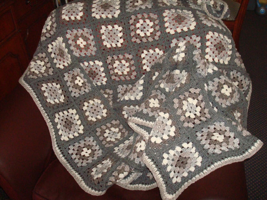 Custom Order for JeanieThompson -  Modern Granny Square Throw