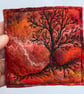 Tree silhouette with sunrise, original wet felting artwork. - Image 4