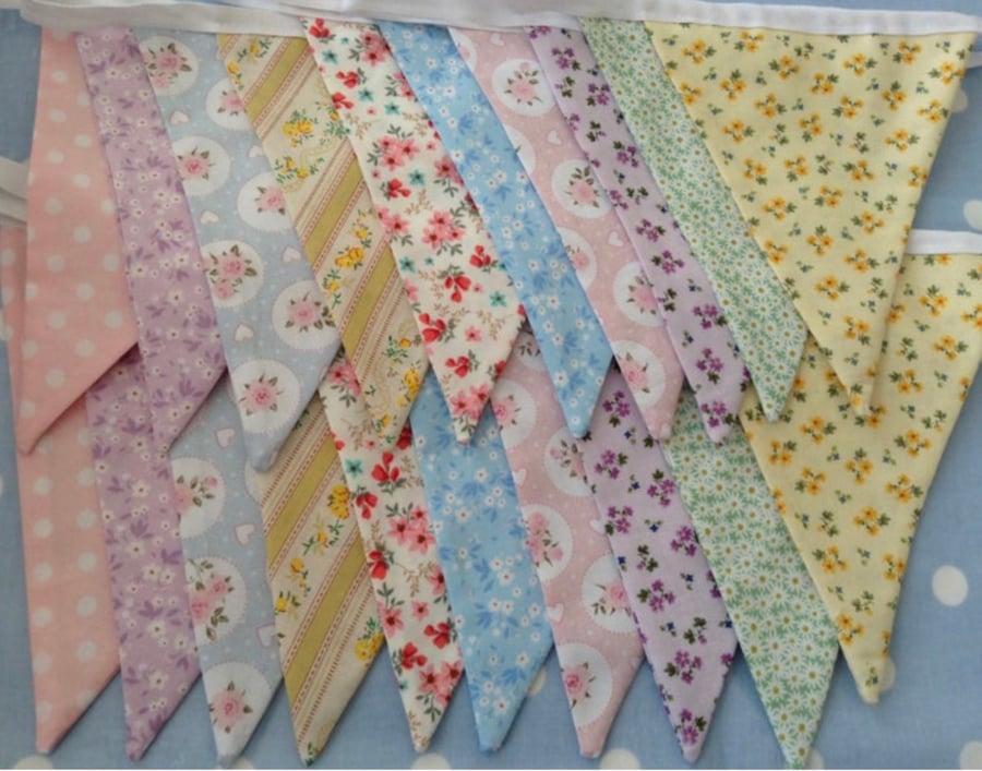 Summer bunting cotton fabric ,wedding,party flags