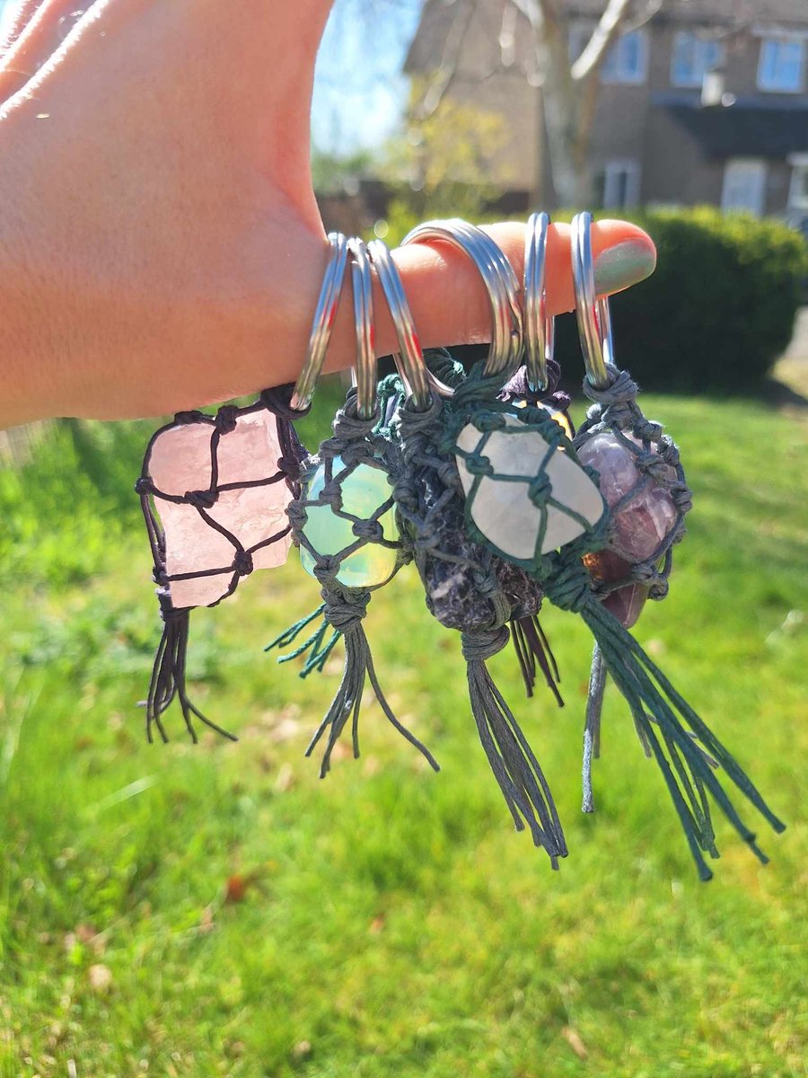 Macrame Crystal Keyrings