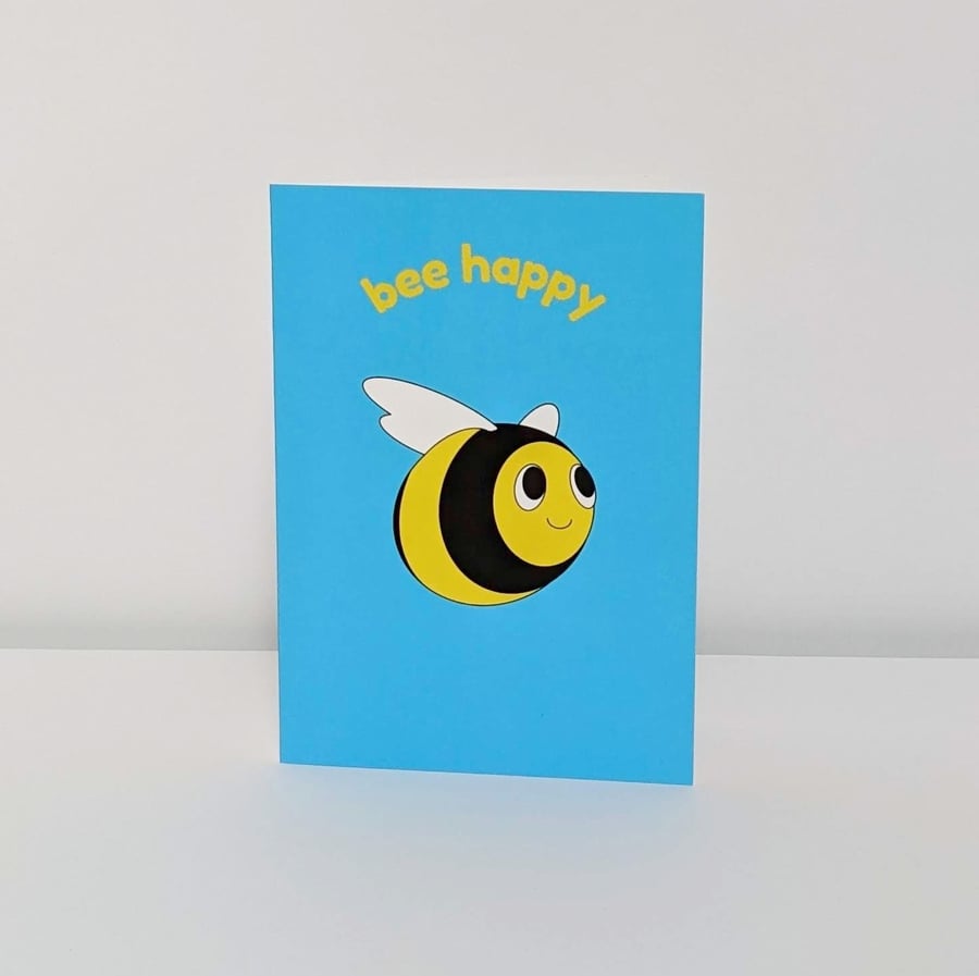 Bee greetings card, "bee happy"