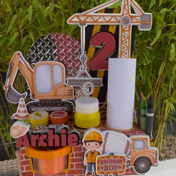 1 Personalised Activity Box, construction Site theme