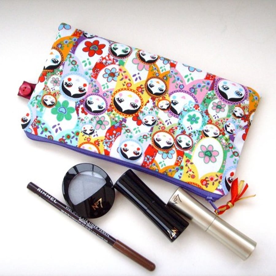 Cute Russian Doll Make up bag / Pencil Case
