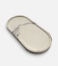 Large White and Grey Marbled Oval Decorative Tray for Jewellery and Diffusers - Image 3
