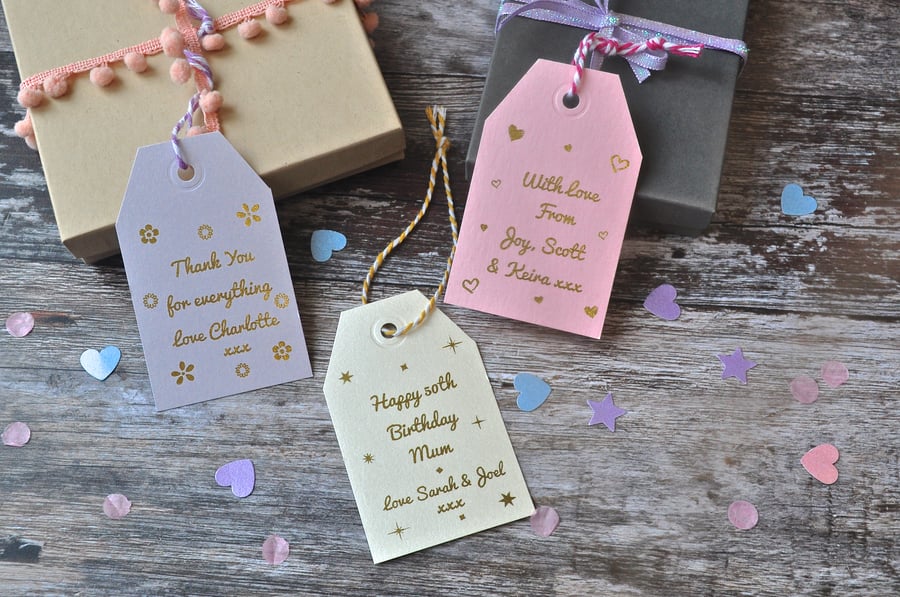 Personalised Gold Foil Gift Tag
