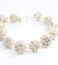 Statement Silver Wire Bead Bracelet Made by Hand - Image 1