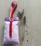 Hand Embroidered Pink Button Lavender Bag - Image 4