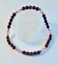 Blue Goldstone, Swarovski 'Light Sapphire' Crystal & Copper Bracelet-Free UK P&P - Image 1