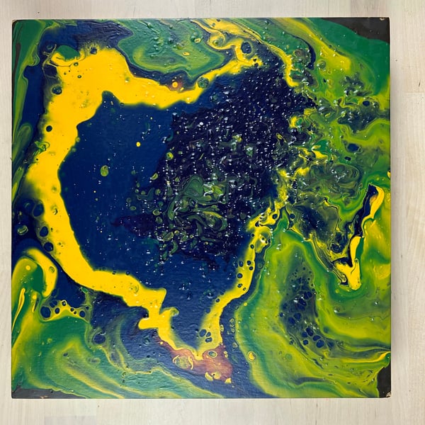 Acid Lake - Original abstract painting on board