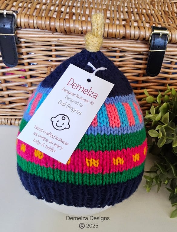 Designer  Baby Knotted Fairisle Hat 9-18 months size 