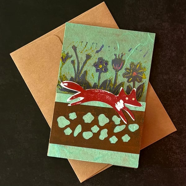 Greetings Card - Garden Fox