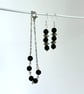 Lava stone bracelet and earrings - jewellery set - volcanic rock