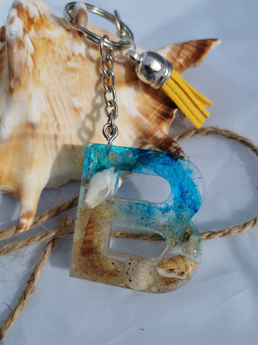 Resin Beach Keyring - B
