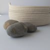 Seaview Bowl, a coiled rope bowl with grey stitched detail