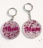 Mum Glitter Resin Keyring Gift Personalised Acrylic Mum Keychain