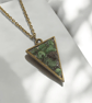 Ruby Zoisite Brass plated Triangle Worry Stone Necklace - Free Postage - Image 4