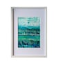 'Minty Reeds' Vividly Coloured Original A4 Framed Painting - Image 1