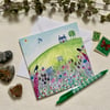 Sheep Meadows, blank greetings card