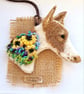 Needle Felted Ibizan Hound Brooch