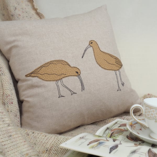 Cushion Curlew Handmade Nature Wildlife Seabird Coastal