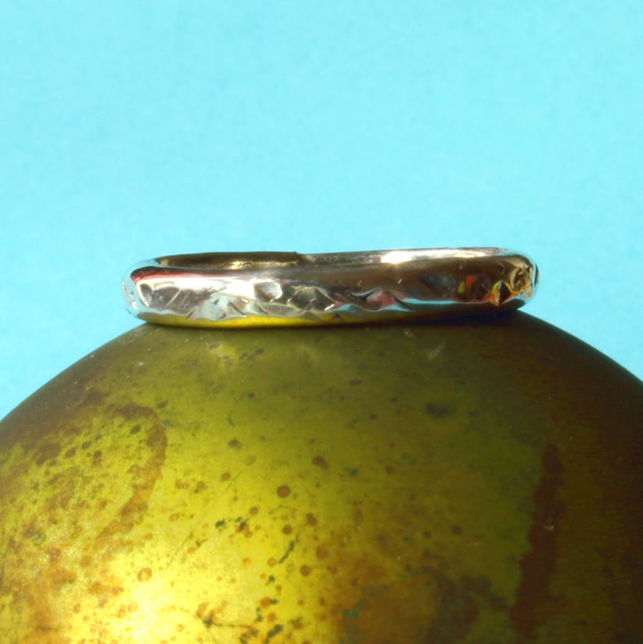 Seconds Sunday - Textured Siver Band Ring - Size R