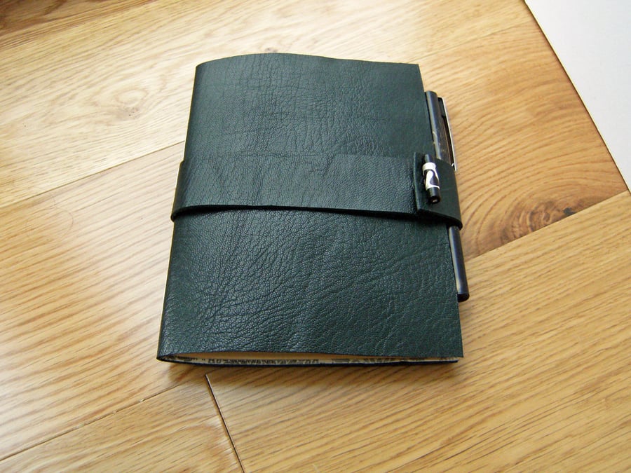 Deep Green Leather Chapbook Journal