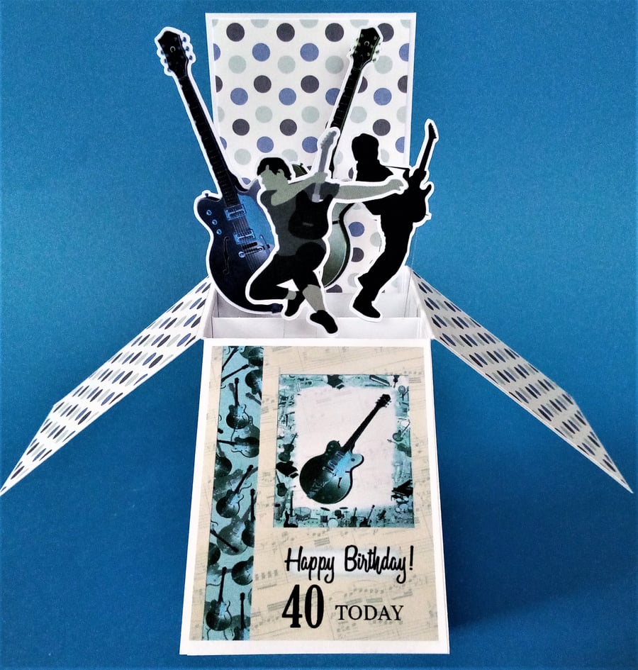 Men's 40th Birthday Card with Music