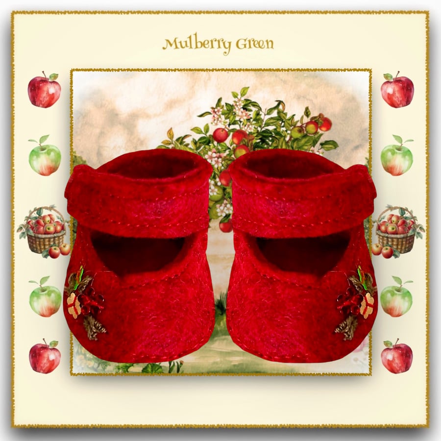 Apple Red Sequinned Shoes